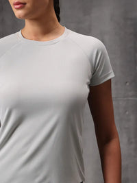 Silver Cloud Vapo Knit Round Neck T-Shirt For Women