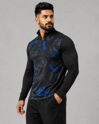 Men’s Zyrex Cobalt Blue Camo Full-Sleeve Sports T-Shirt