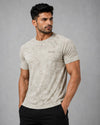 Men Jacquard Camo Active T-Shirt - Sandstone Beige - Zyphor