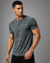 Men Jacquard Camo Active T-Shirt - Phantom Grey- Zyphor