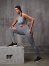 Slate Grey 4 Way Lycra Dryfit co ord set For Women