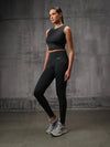 Black 4 Way Lycra Dryfit co ord set For Women