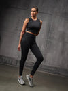 Black 4 Way Lycra Dryfit co ord set For Women