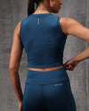Ink Blue 4 Way Lycra Dryfit co ord set For Women