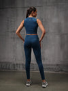 Ink Blue 4 Way Lycra Dryfit co ord set For Women