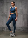 Ink Blue 4 Way Lycra Dryfit co ord set For Women