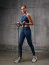Ink Blue 4 Way Lycra Dryfit co ord set For Women