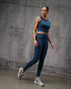Ink Blue 4 Way Lycra Dryfit co ord set For Women