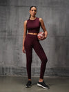 Merlot Red 4 Way Lycra Dryfit co ord setFor Women - Bliss