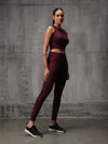Merlot Red 4 Way Lycra Dryfit co ord setFor Women - Bliss