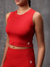 Red Velocity 4 Way Lycra Dryfit co ord set For Women