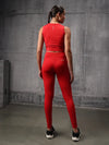Red Velocity 4 Way Lycra Dryfit co ord set For Women