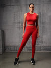 Red Velocity 4 Way Lycra Dryfit co ord set For Women