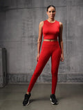 Red Velocity 4 Way Lycra Dryfit co ord set For Women
