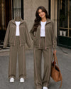 Women’s Cotton Fleece Tracksuit - Lilly - Charcoal Grey