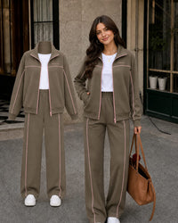 Women’s Cotton Fleece Tracksuit - Lilly - Charcoal Grey