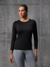 Neo-Black Nylon Lycra Full Sleeve T-Shirt For Women