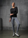 Neo-Black Nylon Lycra Full Sleeve T-Shirt For Women