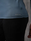 Neo-Mineral Blue Nylon Lycra Full Sleeve T-Shirt For Women