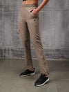 Pale Taupe Nylon Crush Track Suit For Women