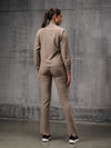Pale Taupe Nylon Crush Track Suit For Women