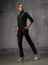 Black Nylon Crush Track Suit For Women