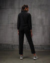 Black Nylon Crush Track Suit For Women