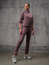 Flow-Dusty Plum Nylon Crush Track Suit For Women