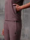 Flow-Dusty Plum Nylon Crush Track Suit For Women
