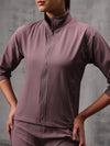 Flow-Dusty Plum Nylon Crush Track Suit For Women