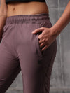 Flow-Dusty Plum Nylon Crush Track Suit For Women