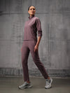 Flow-Dusty Plum Nylon Crush Track Suit For Women