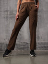 Brown Iron Wood Nylon Crush Lower For Women