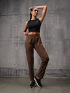 Brown Iron Wood Nylon Crush Lower For Women