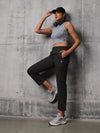 Black Nylon Crush Lower For Women
