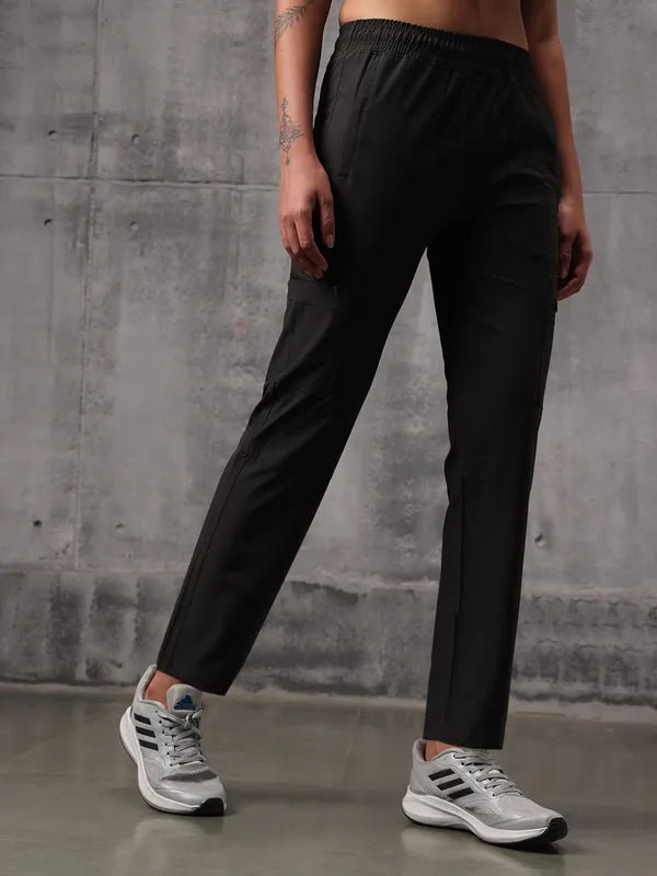 Black Nylon Crush Lower For Women