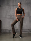 Brown Nylon Crush Lower For Women