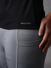 Black Vapo Knit Round Neck T-Shirt For Women