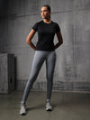 Black Vapo Knit Round Neck T-Shirt For Women