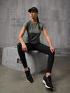Seafoam Green Vapo Knit Round Neck T-Shirt For Women