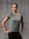 Seafoam Green Vapo Knit Round Neck T-Shirt For Women
