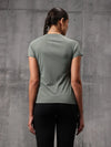 Seafoam Green Vapo Knit Round Neck T-Shirt For Women
