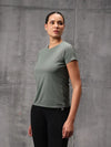 Seafoam Green Vapo Knit Round Neck T-Shirt For Women