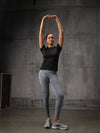 Neo-Black Nylon Lycra Round Neck T-Shirt For Women