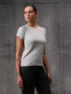 Silver Cloud Vapo Knit Round Neck T-Shirt For Women