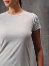 Silver Cloud Vapo Knit Round Neck T-Shirt For Women