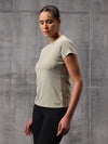 Desert Sage Vapo Knit Round Neck T-Shirt For Women