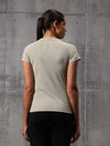Desert Sage Vapo Knit Round Neck T-Shirt For Women