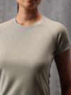 Desert Sage Vapo Knit Round Neck T-Shirt For Women