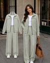 Women’s Cotton Fleece Tracksuit - Sage Green - Lilly